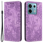 For Xiaomi Redmi Note 13 5G Leather Case Elephant Pattern Wallet Phone Cover