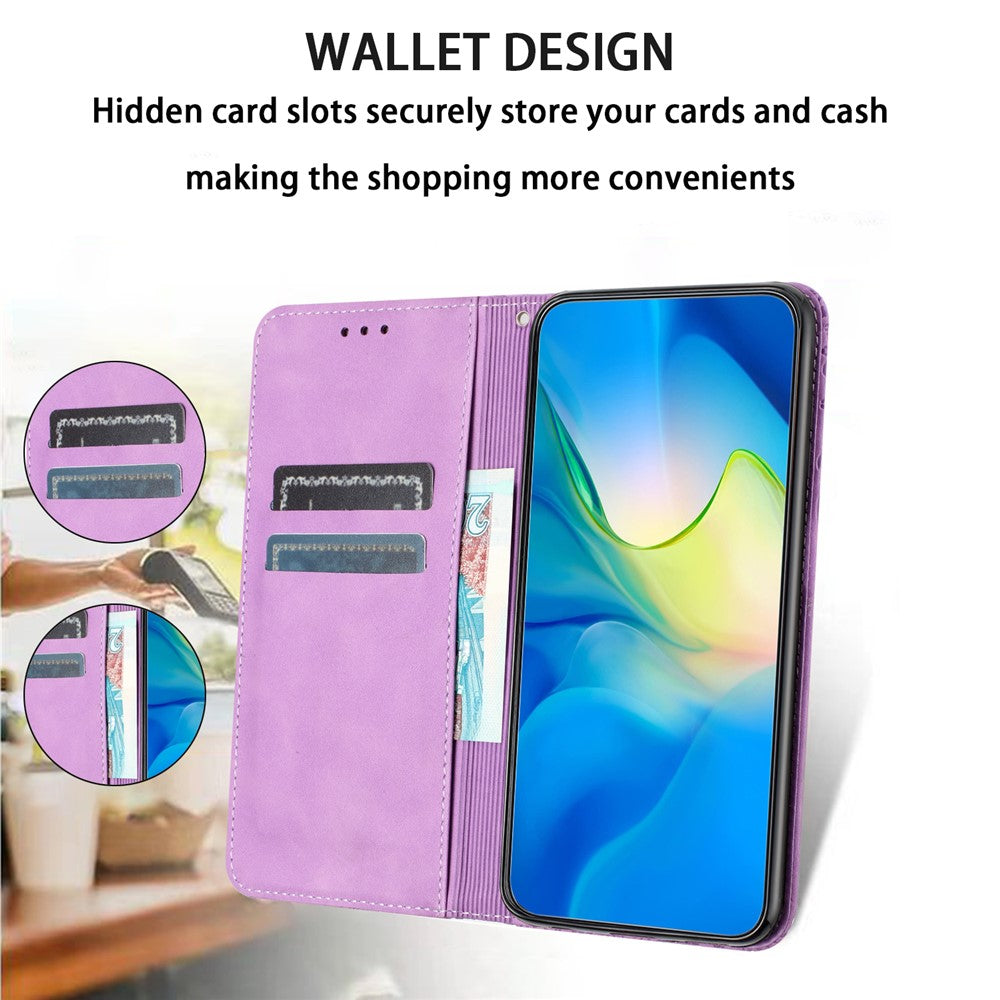 For Xiaomi Redmi Note 13 5G Leather Case Elephant Pattern Wallet Phone Cover