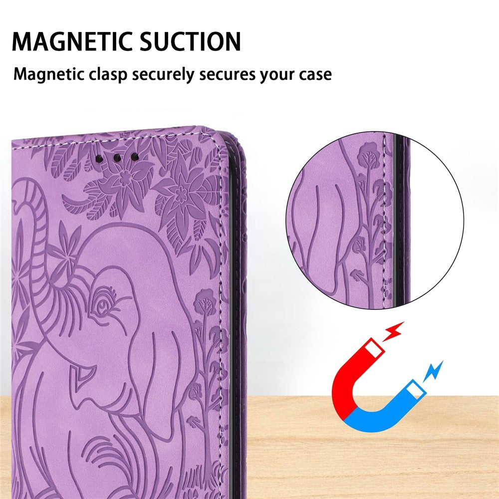 For Xiaomi Redmi Note 13 5G Leather Case Elephant Pattern Wallet Phone Cover