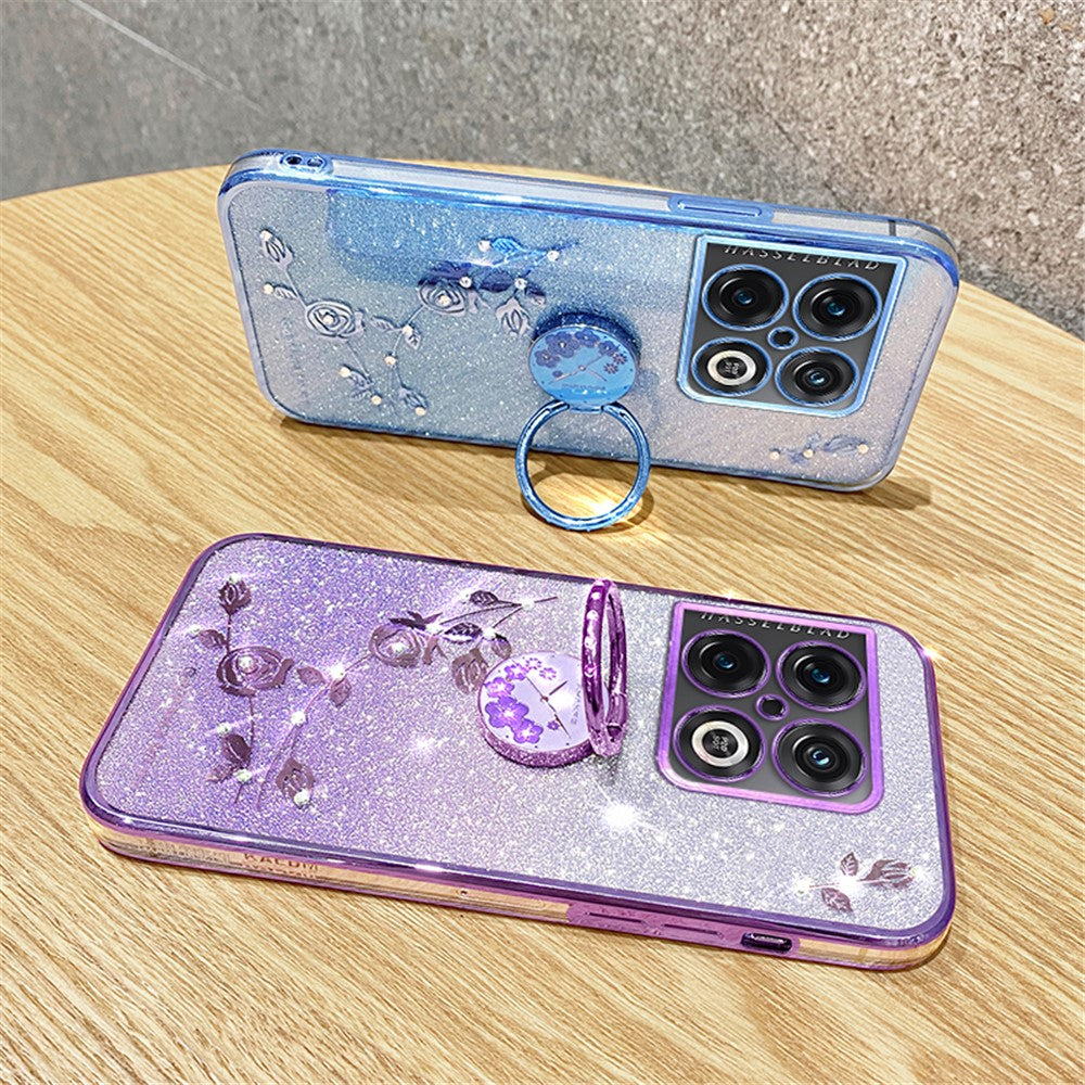 KADEM För OnePlus 10 Pro 5G Skal Gradient Bling TPU mobilskal med Ringhållare