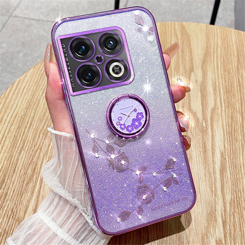KADEM För OnePlus 10 Pro 5G Skal Gradient Bling TPU mobilskal med Ringhållare