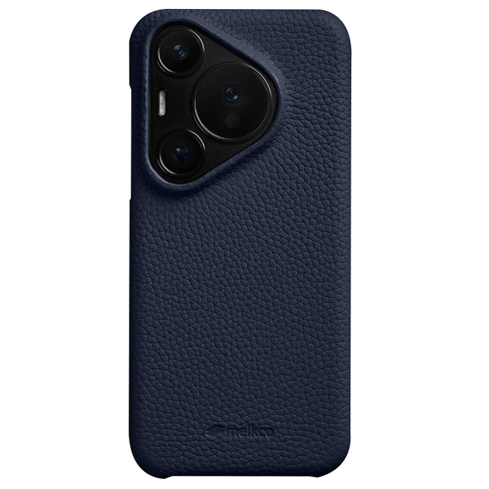 MELKCO For Huawei Pura 70 Case Genuine Cow Leather + PC Phone Cover Not Full Coverage Frame