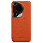MELKCO For Huawei Pura 70 Ultra Case Incomplete Edge Genuine Cow Leather Coated PC Phone Cover