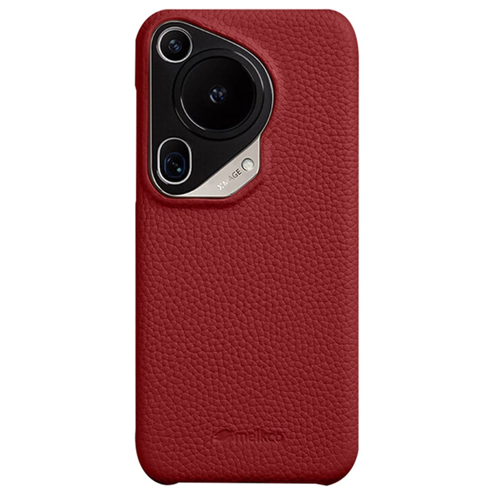 MELKCO For Huawei Pura 70 Ultra Case Incomplete Edge Genuine Cow Leather Coated PC Phone Cover