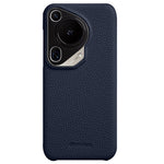 MELKCO For Huawei Pura 70 Ultra Case Incomplete Edge Genuine Cow Leather Coated PC Phone Cover