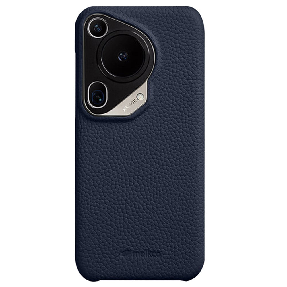 MELKCO For Huawei Pura 70 Ultra Case Incomplete Edge Genuine Cow Leather Coated PC Phone Cover