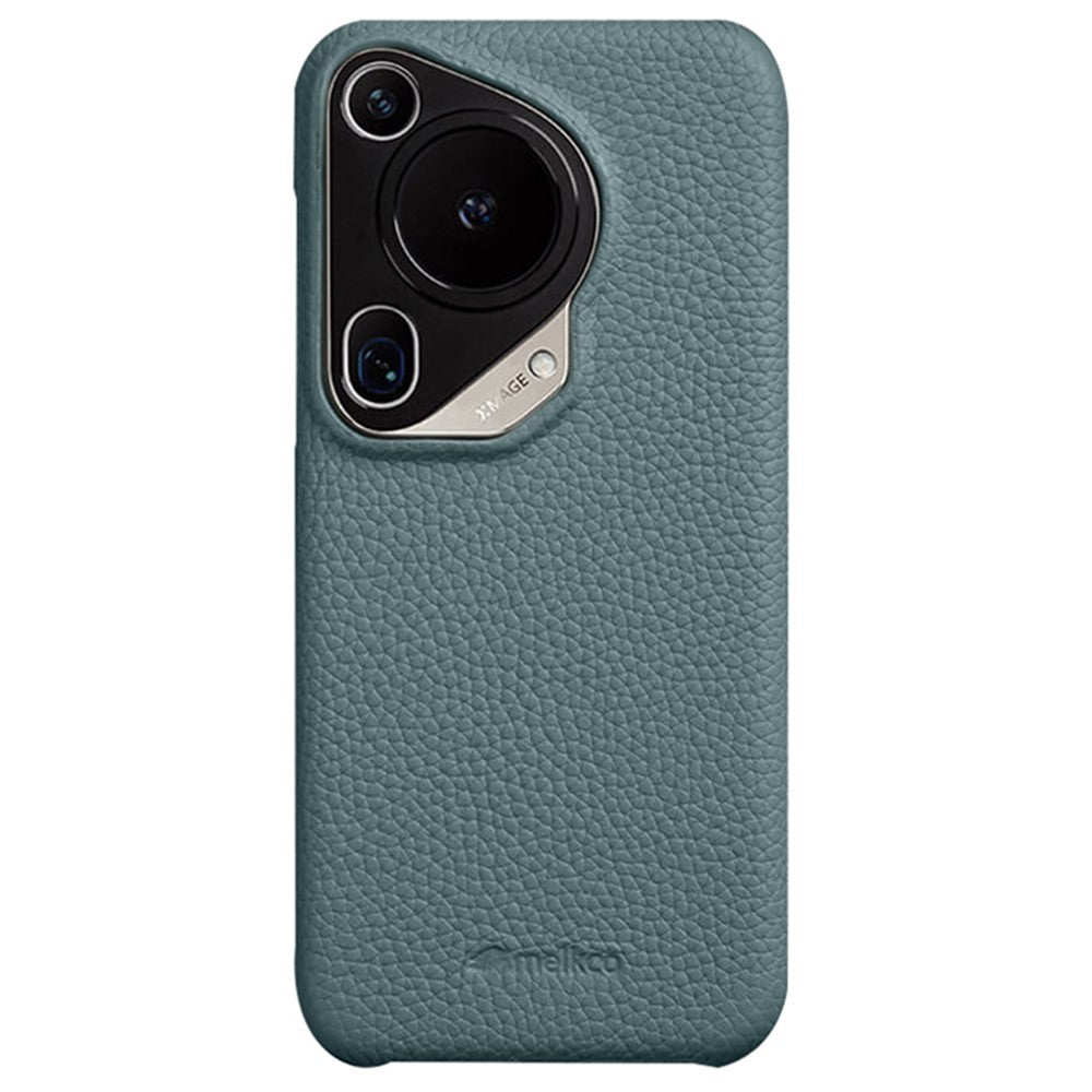 MELKCO For Huawei Pura 70 Ultra Case Incomplete Edge Genuine Cow Leather Coated PC Phone Cover