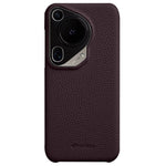 MELKCO For Huawei Pura 70 Ultra Case Incomplete Edge Genuine Cow Leather Coated PC Phone Cover