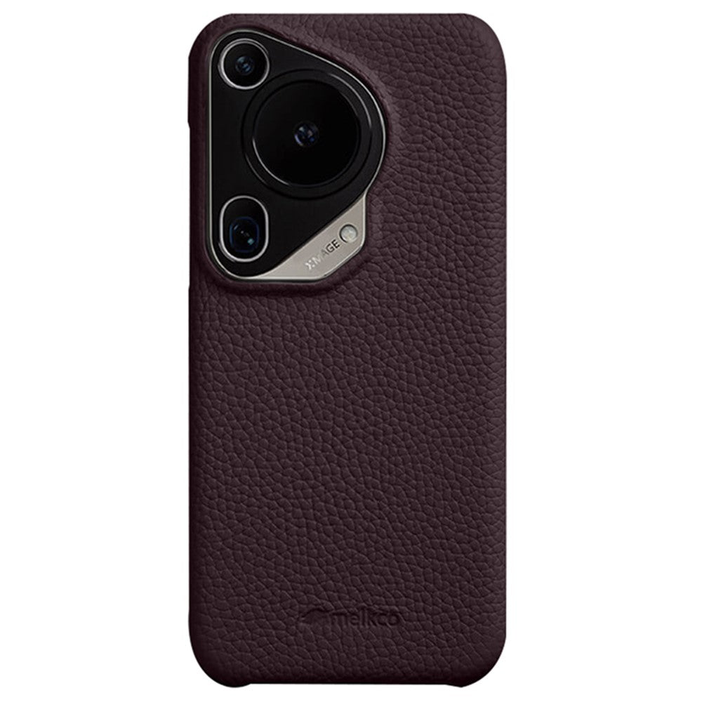MELKCO For Huawei Pura 70 Ultra Case Incomplete Edge Genuine Cow Leather Coated PC Phone Cover