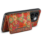 For Xiaomi 14 Case Card Slot Kickstand PU Covered Hybrid Phone Shell Floral Pattern