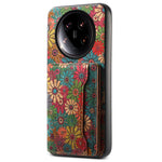 For Xiaomi 14 Ultra Kickstand Case Card Slot PU Covered Hybrid Phone Protector Floral Pattern