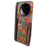 For Xiaomi 14 Ultra Kickstand Case Card Slot PU Covered Hybrid Phone Protector Floral Pattern