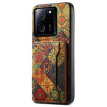 Xiaomi 13T / 13T Pro / Redmi K60 Ultra skal blommönster korthållare stativ PU+TPU+PC mobilskal