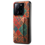 Xiaomi 13T / 13T Pro / Redmi K60 Ultra skal blommönster korthållare stativ PU+TPU+PC mobilskal