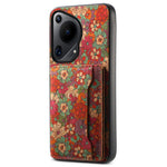For Huawei Pura 70 Ultra Case with Card Holder Leather Blooming Flower Phone Cover