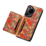 For Huawei Pura 70 Ultra Case with Card Holder Leather Blooming Flower Phone Cover