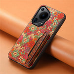 For Huawei Pura 70 Ultra Case with Card Holder Leather Blooming Flower Phone Cover