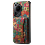 For Huawei Pura 70 Ultra Case with Card Holder Leather Blooming Flower Phone Cover