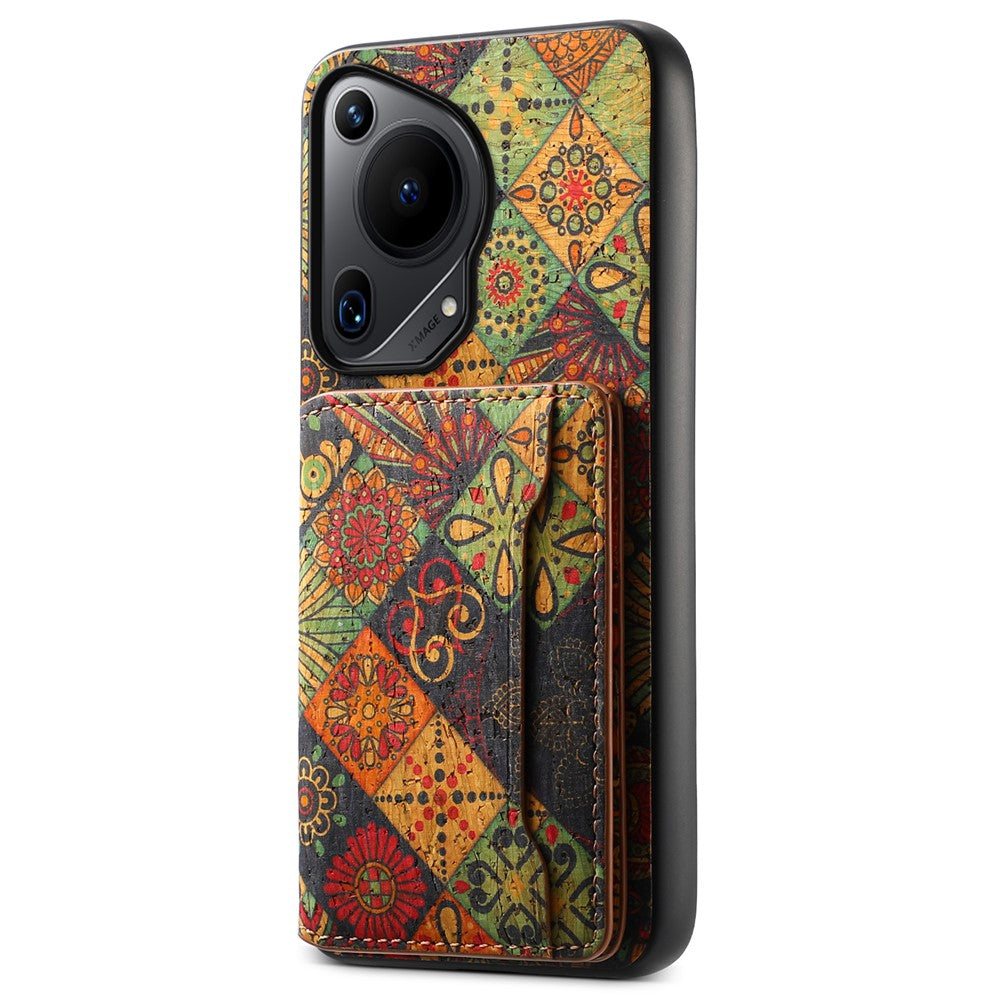 For Huawei Pura 70 Ultra Case with Card Holder Leather Blooming Flower Phone Cover