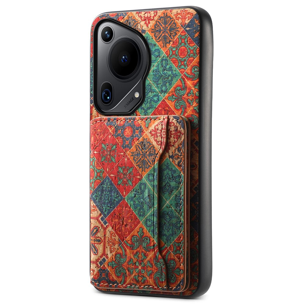 For Huawei Pura 70 Ultra Case with Card Holder Leather Blooming Flower Phone Cover