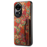 For Huawei nova 12 Pro 5G / nova 12 Ultra 5G Case Leather Back Cover Flower Design Card Slots Kickstand