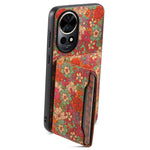 For Huawei nova 12 Pro 5G / nova 12 Ultra 5G Case Leather Back Cover Flower Design Card Slots Kickstand