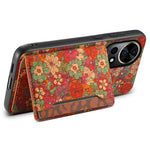 For Huawei nova 12 Pro 5G / nova 12 Ultra 5G Case Leather Back Cover Flower Design Card Slots Kickstand
