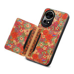 For Huawei nova 12 Pro 5G / nova 12 Ultra 5G Case Leather Back Cover Flower Design Card Slots Kickstand