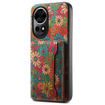 For Huawei nova 12 Pro 5G / nova 12 Ultra 5G Case Leather Back Cover Flower Design Card Slots Kickstand