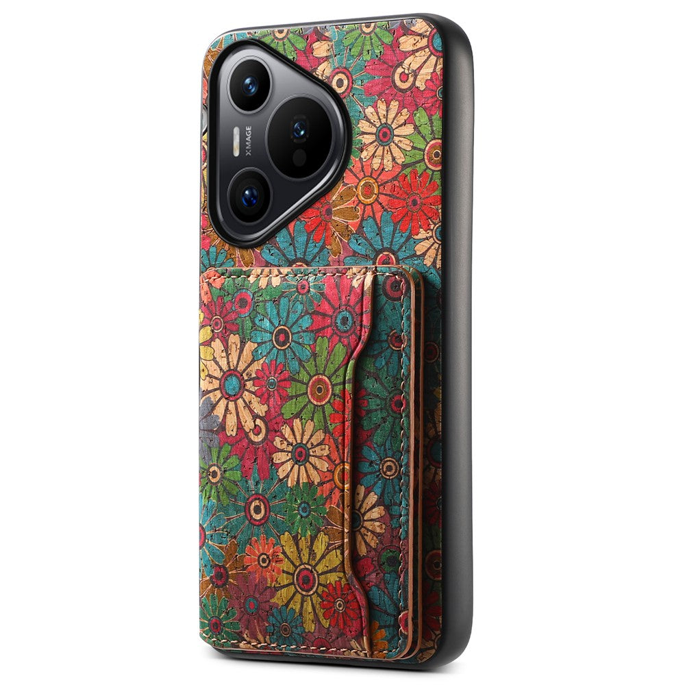 For Huawei Pura 70 Case Blooming Flower Pattern PU Leather Phone Cover