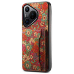 For Huawei Pura 70 Case Blooming Flower Pattern PU Leather Phone Cover