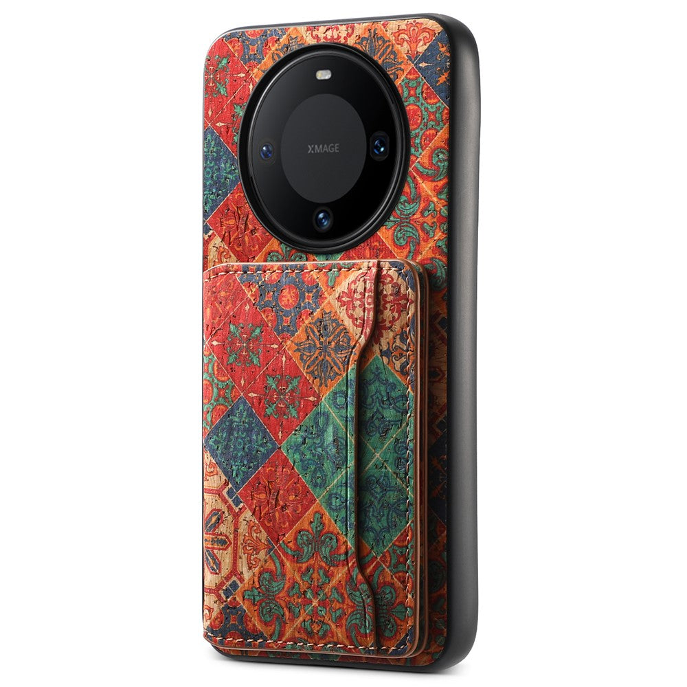 For Huawei Mate 60 Case Floral Leather Kickstand Phone Cover with Card Holder