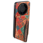 For Huawei Mate 60 Case Floral Leather Kickstand Phone Cover with Card Holder