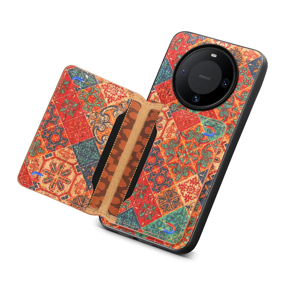 For Huawei Mate 60 Case Floral Leather Kickstand Phone Cover with Card Holder