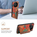 For Huawei Mate 60 Case Floral Leather Kickstand Phone Cover with Card Holder