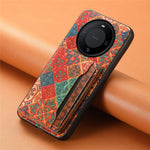 For Huawei Mate 60 Case Floral Leather Kickstand Phone Cover with Card Holder
