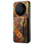For Huawei Mate 60 Case Floral Leather Kickstand Phone Cover with Card Holder