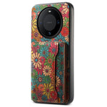 For Huawei Mate 60 Case Floral Leather Kickstand Phone Cover with Card Holder