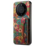 For Huawei Mate 60 Pro Case Leather Coated TPU+PC Seasons Flower Phone Cover
