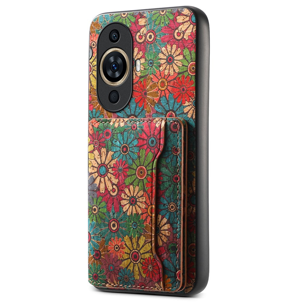 For Huawei nova 11 / nova 12s 4G / nova 12 Lite 4G Case Kickstand Leather Back Cover with Floral Design