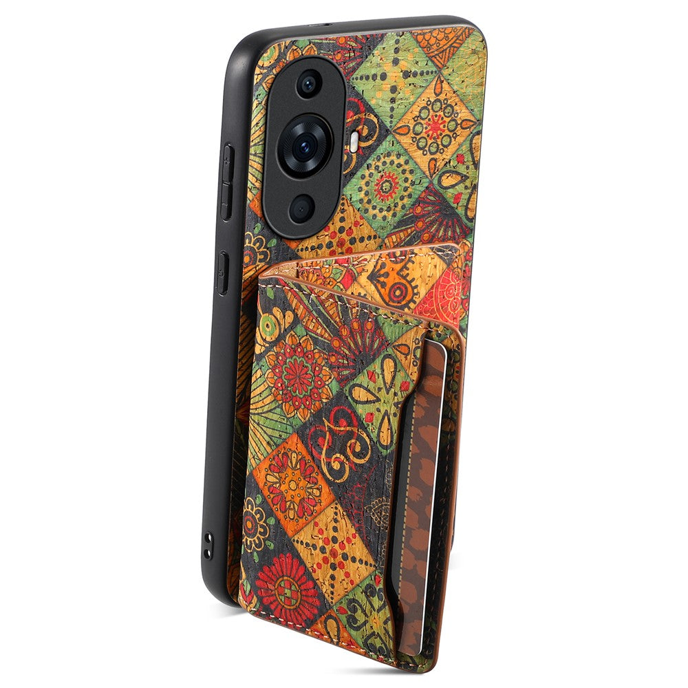 Huawei Nova 11 Pro / 11 Ultra Skal Blommönster Korthållare Stöd Anti-fall mobilskal