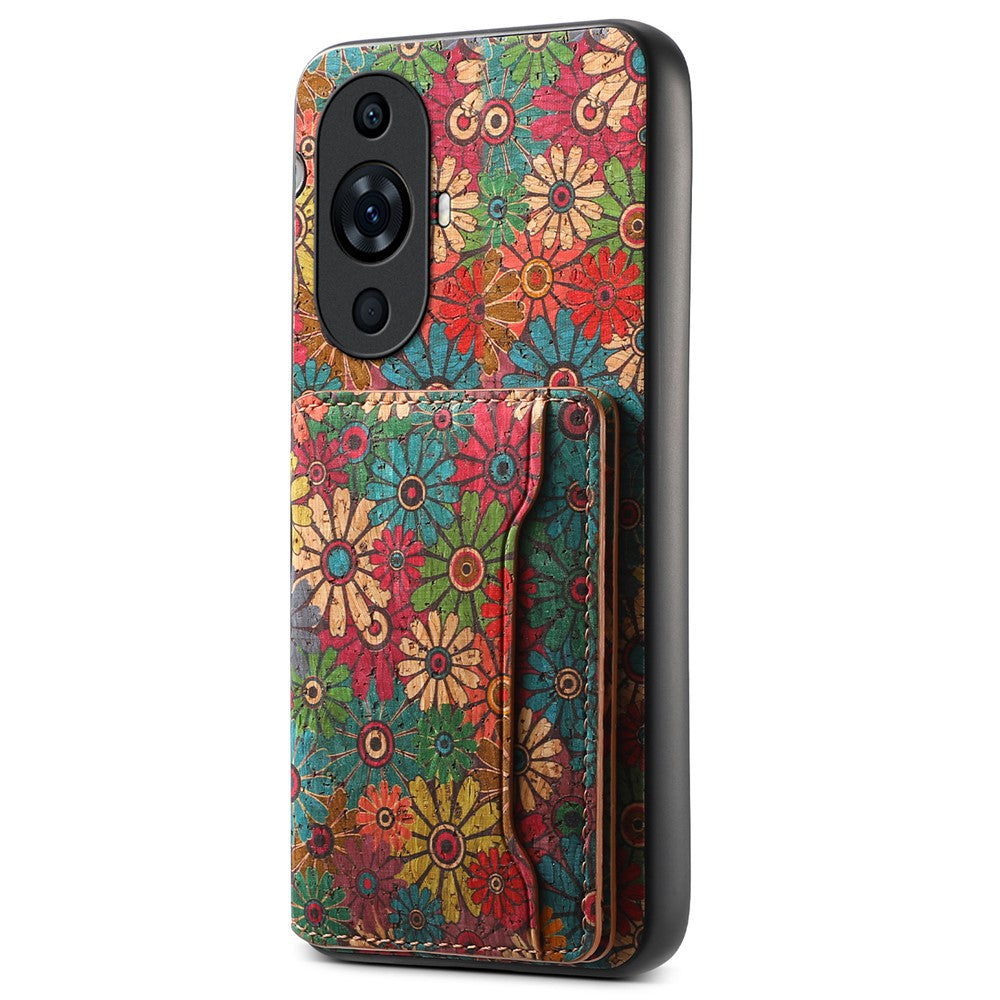 Huawei Nova 11 Pro / 11 Ultra Skal Blommönster Korthållare Stöd Anti-fall mobilskal