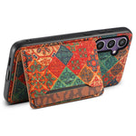 For Samsung Galaxy S23 FE Case with Card Holder Leather Flowers Pattern Phone Back Cover