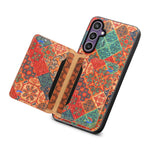 For Samsung Galaxy S23 FE Case with Card Holder Leather Flowers Pattern Phone Back Cover