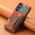 For Samsung Galaxy S23 FE Case with Card Holder Leather Flowers Pattern Phone Back Cover