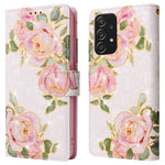 Til Samsung Galaxy A52 4G / 5G / A52s 5G etui Blomster PU læder telefoncover med RFID-blokering