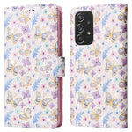 Til Samsung Galaxy A52 4G / 5G / A52s 5G etui Blomster PU læder telefoncover med RFID-blokering