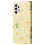 For Samsung Galaxy A32 4G (EU Version) Case Floral Design RFID Blocking Leather Phone Cover