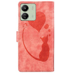 Xiaomi Redmi 13C 4G / 5G / 13R 5G / Poco M6 5G / Poco C65 4G-etui med sødt katteprint, PU-læder og pungfunktion