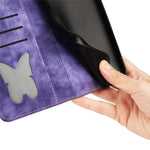 For Samsung Galaxy A34 5G Leather Case Butterfly Cat Pattern Phone Wallet Cover